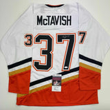 Autographed/Signed Mason McTavish Anaheim White Hockey Jersey JSA COA