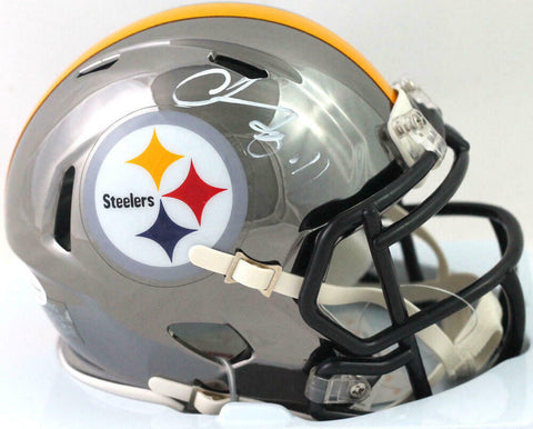 Chase Claypool Autographed Steelers Chrome Mini Helmet - Beckett W Auth *White