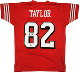 SAN FRANCISCO 49ERS JOHN TAYLOR AUTOGRAPHED RED JERSEY BECKETT WITNESS 232608