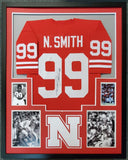 FRAMED NEIL SMITH NEBRASKA CORNHUSKERS AUTOGRAPHED SIGNED JERSEY JSA COA