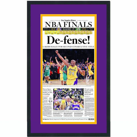 Framed Los Angeles LA Times 2010 Lakers Championship Newspaper 17x27 Photo