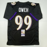 Autographed/Signed ODAFE OWEH Baltimore Black Football Jersey JSA COA Auto