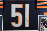 DICK BUTKUS (Bears navy SKYLINE) Signed Autographed Framed Jersey JSA