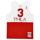 ALLEN IVERSON Autographed Philadelphia 76ers White / Red Jersey FANATICS