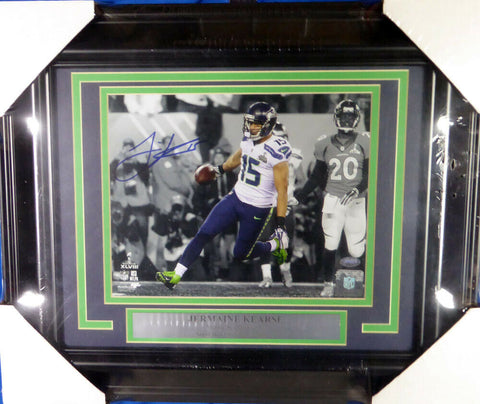 Jermaine Kearse Autographed Framed 8x10 Photo Super Bowl XLVIII MCS Holo #35517