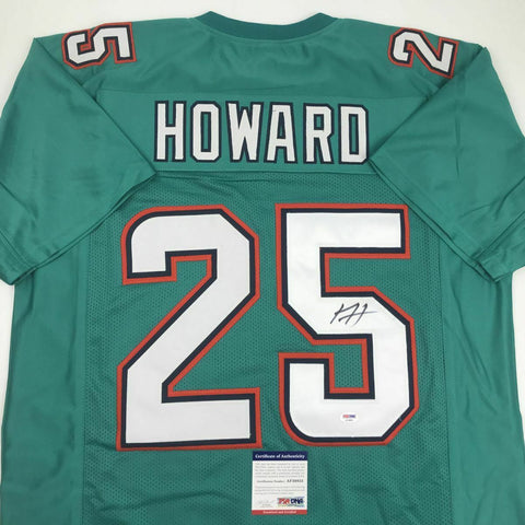 Autographed/Signed XAVIEN HOWARD Miami Teal Football Jersey PSA/DNA COA Auto