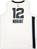 MEMPHIS GRIZZLIES JA MORANT AUTOGRAPHED WHITE NIKE ASSOCIATION JERSEY 52 BECKETT