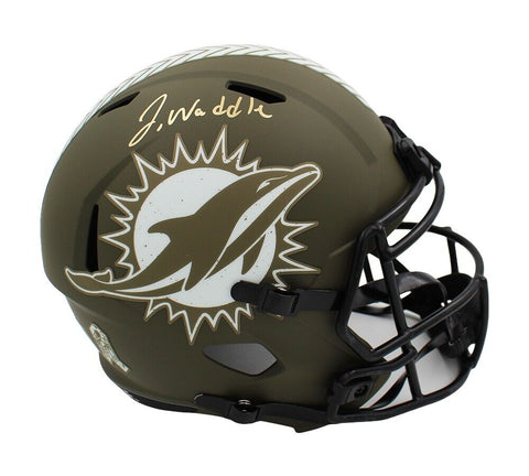 Jaylen Waddle Signed Miami Dolphins Speed Full Size Salute to Service NFL Helmet