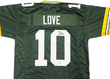 GREEN BAY PACKERS JORDAN LOVE AUTOGRAPHED GREEN JERSEY BECKETT WITNESS 232817