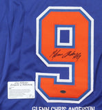 Glenn Anderson Signed Edmonton Oilers Career Highlight Stat Jersey (Leaf COA)