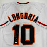 Autographed/Signed Evan Longoria San Francisco White Baseball Jersey JSA COA