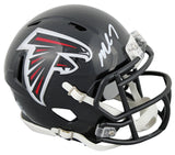 Falcons Michael Vick Signed 03-19 TB Speed Mini Helmet w/ Case BAS Witnessed