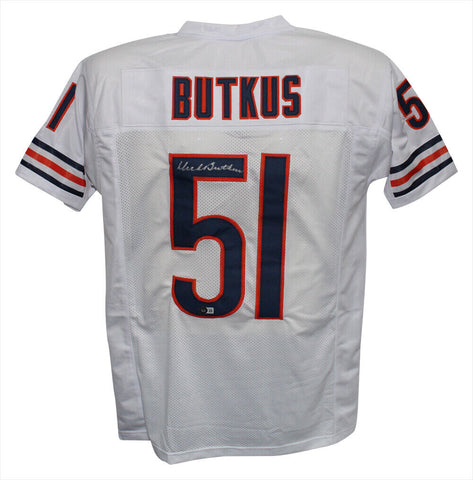 Dick Butkus Autographed/Signed Pro Style White XL Jersey Beckett 38419