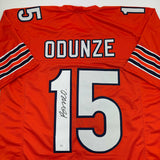 Autographed/Signed Rome Odunze Chicago Orange Football Jersey JSA COA