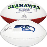 JAXON SMITH-NJIGBA AUTOGRAPHED SEAHAWKS WHITE LOGO FOOTBALL FANATICS HOLO 220855