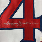 Autographed/Signed Reggie Jackson California Los Angeles White Jersey JSA COA