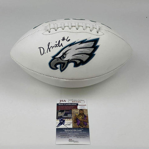 Autographed/Signed DeVonta Smith Philadelphia Eagles FS Logo Football JSA COA