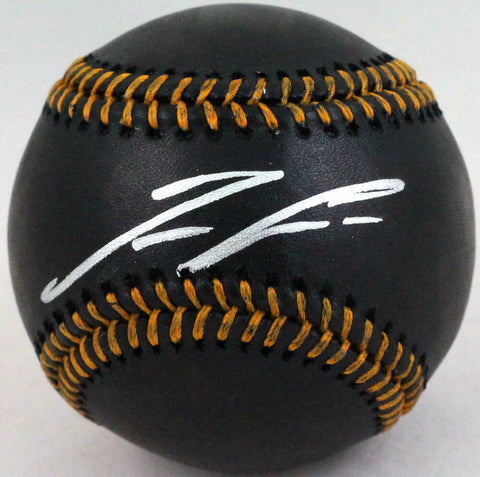 Ronald Acuna Autographed Black Rawlings OML Baseball- Beckett W *Silver