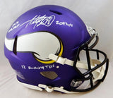 Adrian Peterson Signed Minn. Vikings F/S Speed Authentic Helmet w/3 Insc-Beckett