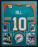 FRAMED MIAMI DOLPHINS TYREEK HILL AUTOGRAPHED SIGNED JERSEY BECKETT HOLO