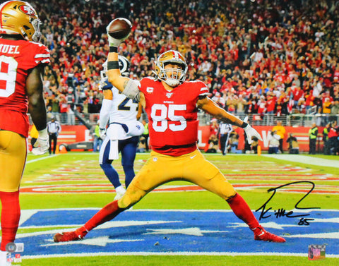 George Kittle Autographed SF 49ers 16x20 Celebrating Photo- Beckett W Hologram