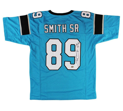 Steve Smith Sr Signed Carolina Custom Blue Jersey