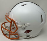 BAKER MAYFIELD Autographed Browns White Matte Speed Authentic Helmet FANATICS