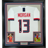 Framed Autographed/Signed Alex Morgan 35x39 White USA World Cup Jersey JSA COA