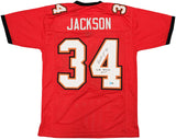 BUCCANEERS DEXTER JACKSON AUTOGRAPHED RED JERSEY SB XXXVII MVP BECKETT QR 234956