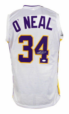 Shaquille O'Neal Signed Custom White Pro Style Basketball Jersey JSA ITP