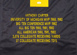 MICHIGAN WOLVERINES ANTHONY CARTER AUTOGRAPHED BLUE STAT JERSEY JSA 234503