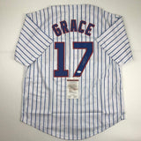 Autographed/Signed MARK GRACE Chicago Pinstripe Baseball Jersey JSA COA Auto