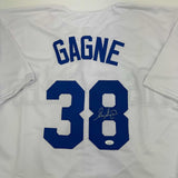 Autographed/Signed Eric Gagne Los Angeles LA White Baseball Jersey JSA COA