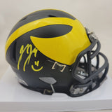 JJ MCCARTHY SIGNED MICHIGAN WOLVERINES SPEED MINI HELMET w/ SMILE BECKETT QR