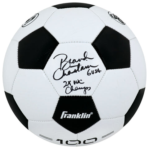 Brandi Chastain Signed Franklin Size 5 Soccer Ball w/2x WC Champs (SCHWARTZ COA)