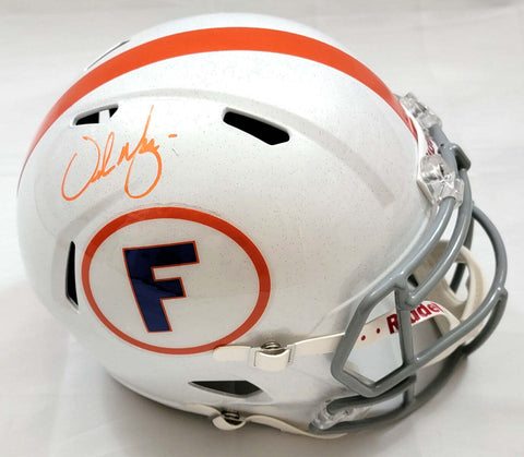 Urban Meyer Autographed Florida Gators White Riddell Replica Helmet Beckett