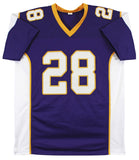 Adrian Peterson "Career Stat" Signed Purple Pro Style Jersey BAS Witnessed