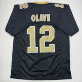 Autographed/Signed Chris Olave New Orleans Black Football Jersey Beckett BAS COA