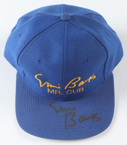 Ernie Banks Signed "Mr. Cub" Snapback Baseball Hat (Beckett) Chicago Cubs Legend