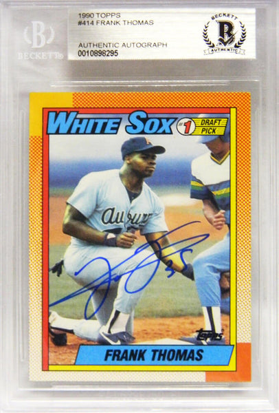 FRANK THOMAS Autographed White Sox 1990 Topps Rookie Card #414 - Beckett