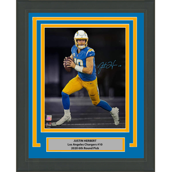 Framed Autographed/Signed Justin Herbert LA Chargers 16x20 Photo Fanatics COA