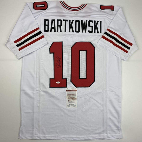 Autographed/Signed Steve Bartkowski Atlanta White Football Jersey JSA COA