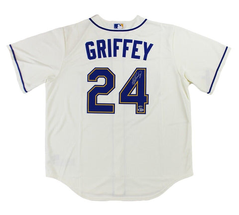 Ken Griffey Jr. Signed Seattle Mariners Nike Cream MLB Jersey