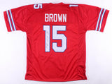 John Brown Signed Bills Red Jersey (JSA Hologram) Buffalo All Pro Wide Receiver