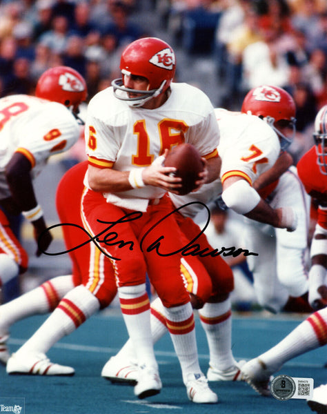 Len Dawson Autographed Kansas City Chiefs 8x10 Photo Beckett 45675