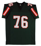 Miami Warren Sapp "91 Nat'l Champs" Signed Green Pro Style Jersey BAS Witnessed