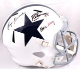 Drew Pearson Roger Staubach Signed Cowboys F/S 60-63 Speed Helmet-Beckett W Holo