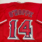 Autographed/Signed Logan O'Hoppe Los Angeles LA Anaheim Red Jersey BAS COA