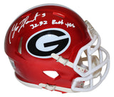 Garrison Heart Signed Georgia Bulldogs Flash Mini Helmet 3232 Rush Yds BAS 35572