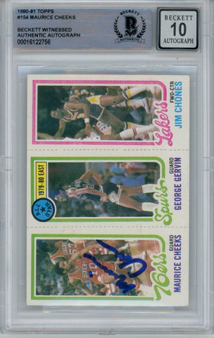 Maurice Cheeks Autographed 1980 Topps #154 Card Beckett 43946